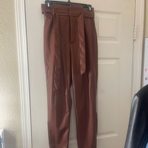 Brown leather pants